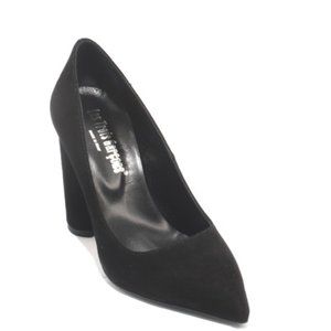 ITALIAN Black Suede Pointy Pumps Heels Shoes